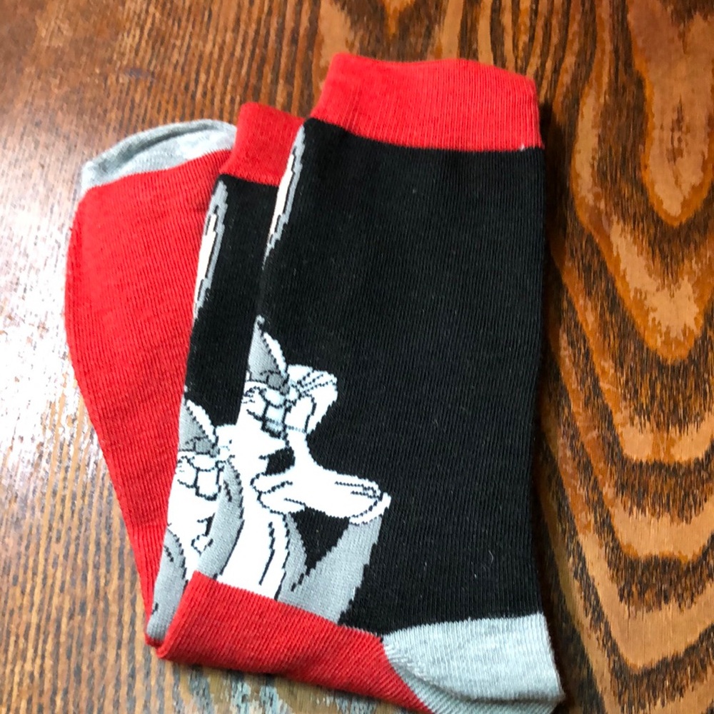 Bugs Bunny Red & Black Graphic Socks